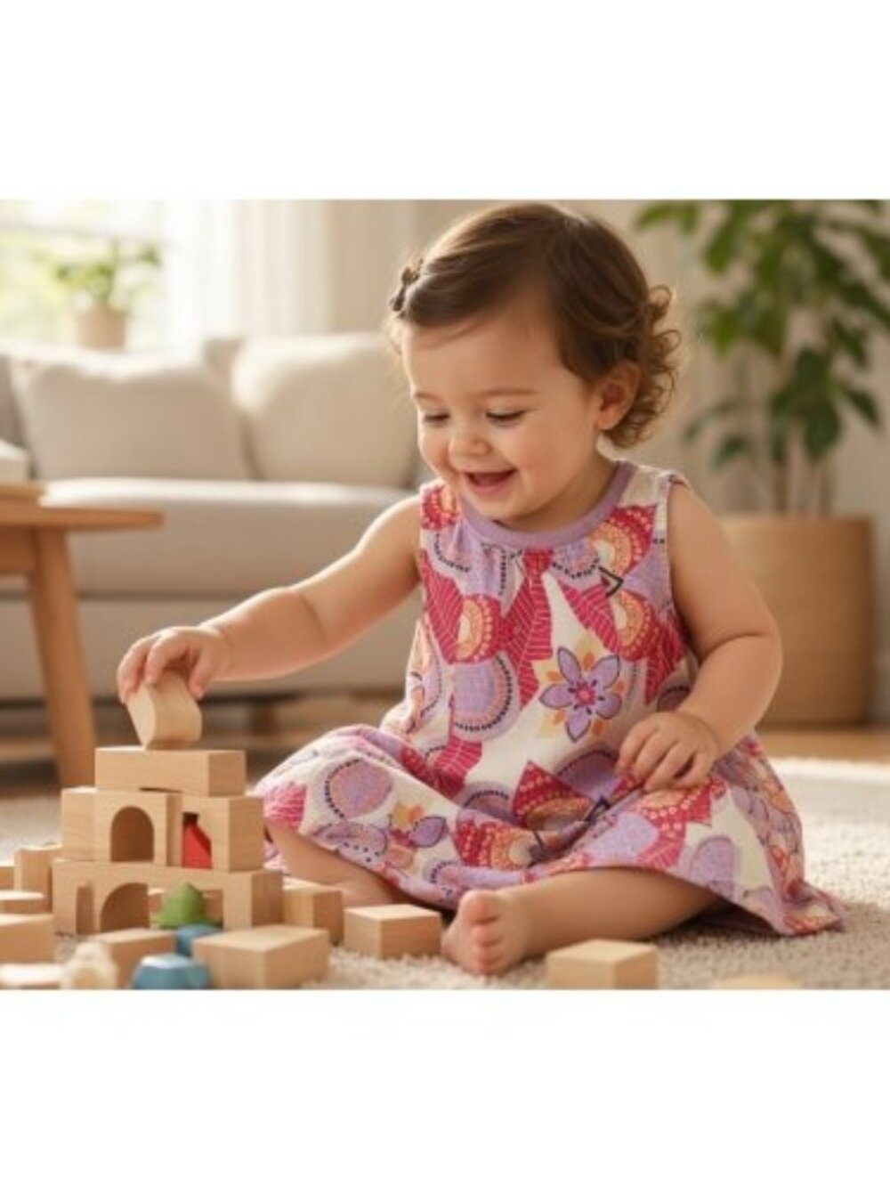 TEA COLLECTION Pink Purple Floral Print Sleeveless Dress Girls 18-24 months
